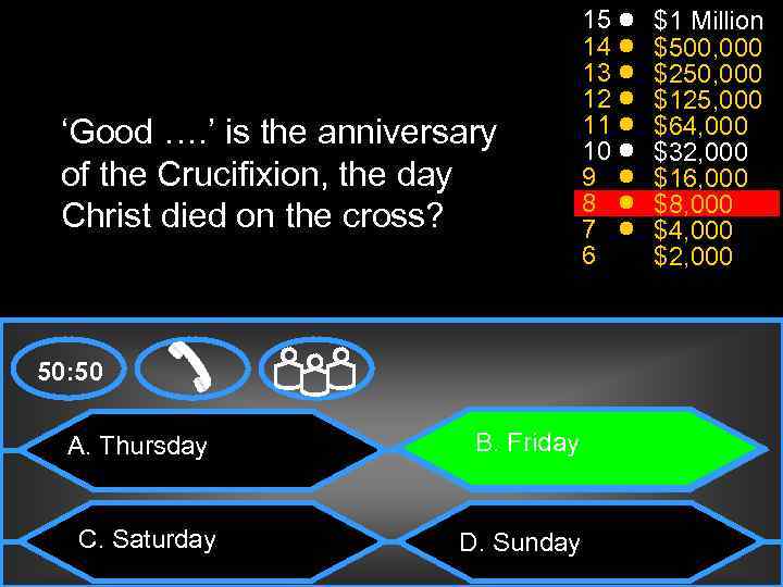     15  $1 Million    14  $500,