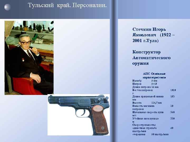 Тульский край. Персоналии.       Стечкин Игорь   