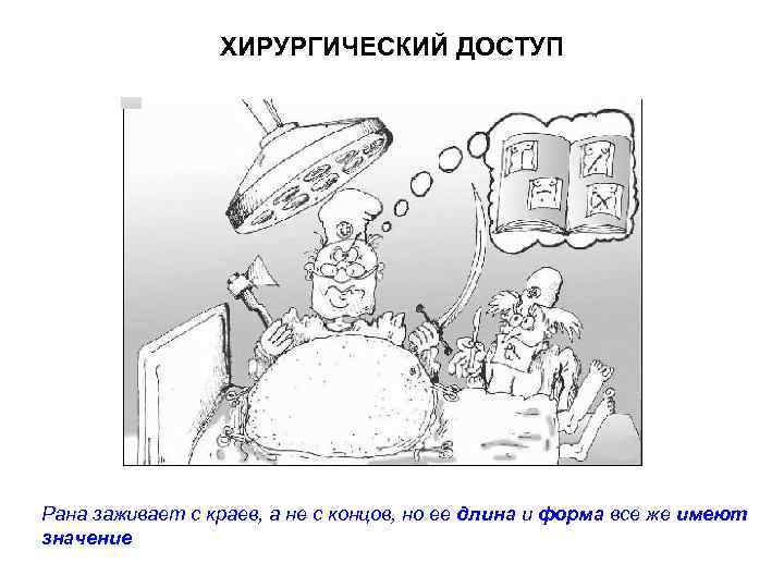    ХИРУРГИЧЕСКИЙ ДОСТУП Рана заживает с краев, а не с концов, но