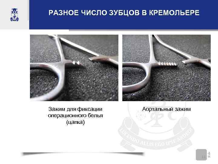 РАЗНОЕ ЧИСЛО ЗУБЦОВ В КРЕМОЛЬЕРЕ Зажим для фиксации Аортальный зажим операционного белья  (цапка)