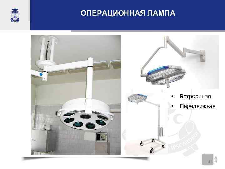 ОПЕРАЦИОННАЯ ЛАМПА    •  Встроенная     • 