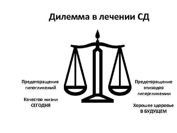    Дилемма в лечении СД Предотвращение гипогликемий   эпизодов  