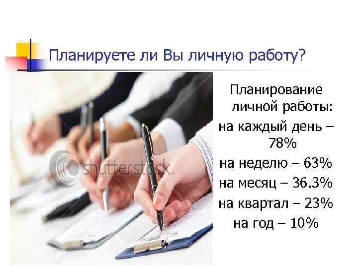 Планируете ли Вы личную работу? Планирование личной работы: Планируете ли Вы личную работу? Планирование личной работы: