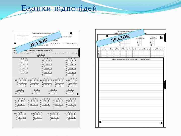 Бланки відповідей ОК ЗРАЗ ЗР АЗО Бланки відповідей ОК ЗРАЗ ЗР АЗО