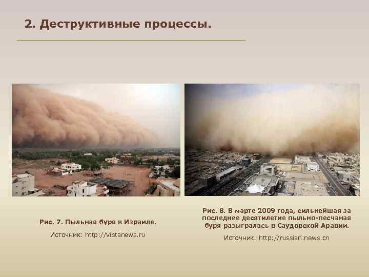 2. Деструктивные процессы.       Рис. 8. В марте 2009