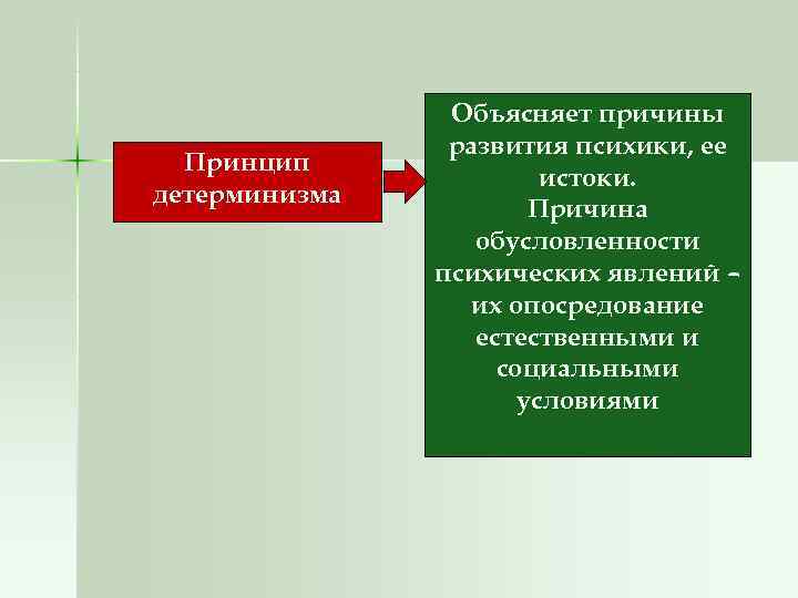    Объясняет причины   развития психики, ее  Принцип  