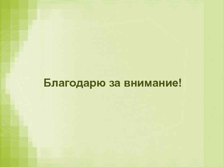 Благодарю за внимание! 