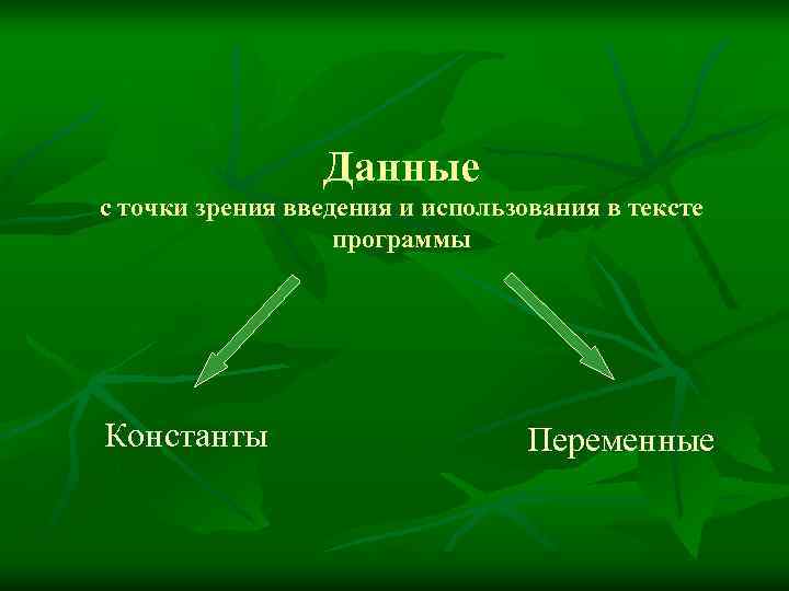    Данные с точки зрения введения и использования в тексте  