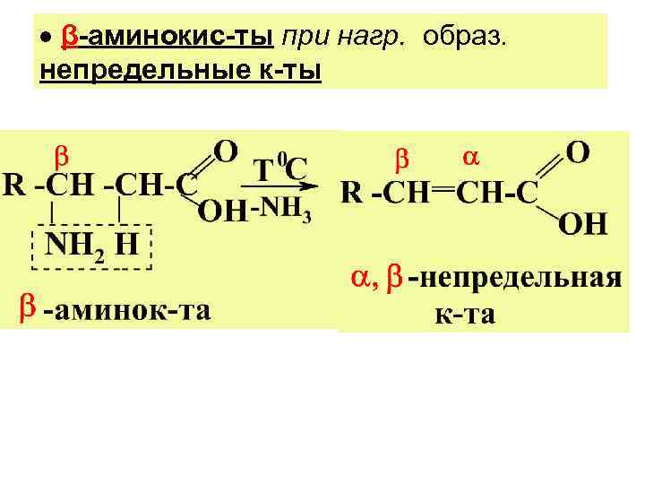 β-аминокис-ты при нагр. образ. непредельные к-ты β-аминокис-ты при нагр. образ. непредельные к-ты