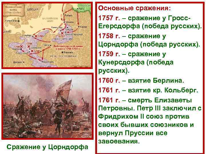     Основные сражения:     1757 г. – сражение