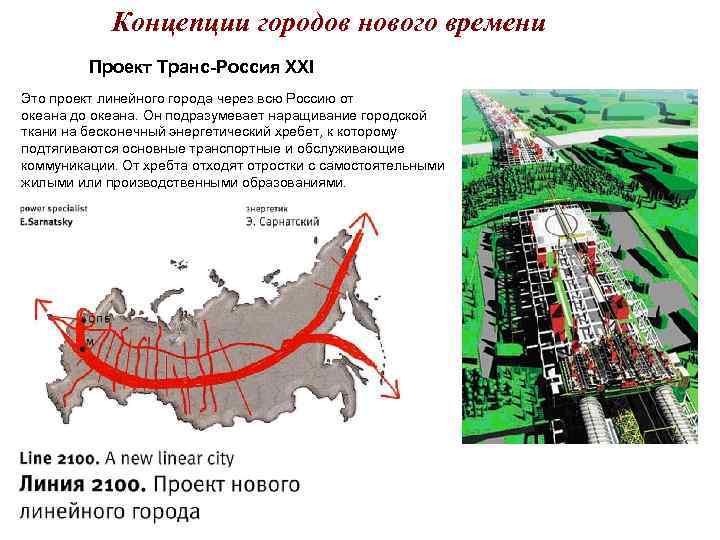 Концепции городов нового времени Проект Транс-Россия ХХI Это проект линейного Концепции городов нового времени Проект Транс-Россия ХХI Это проект линейного
