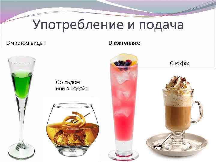    Употребление и подача В чистом виде :    В