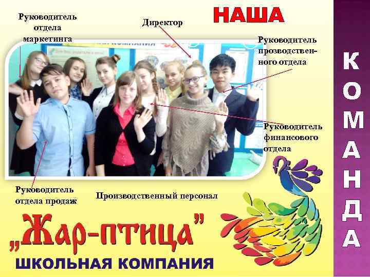 Руководитель  отдела     Директор НАША маркетинга    