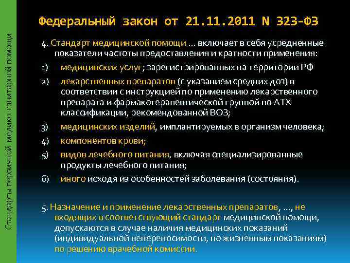     Федеральный закон от 21. 11. 2011 N 323 -ФЗ Стандарты