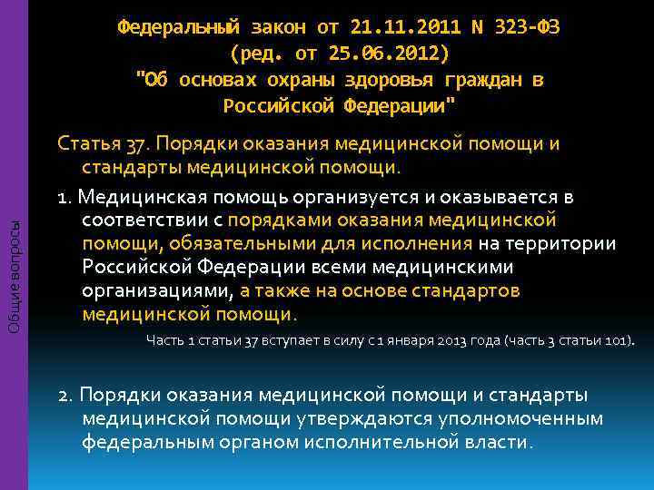      Федеральный закон от 21. 11. 2011 N 323 -ФЗ