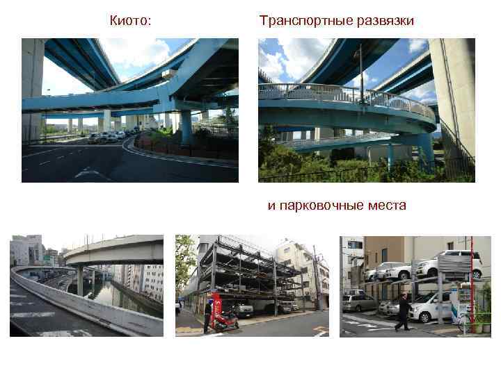Киото: Транспортные развязки и парковочные места 