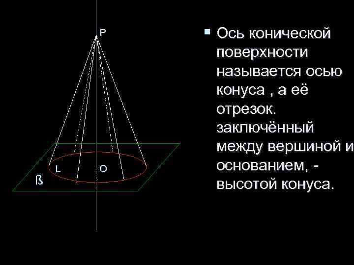 Р § Ось конической поверхности называется осью Р § Ось конической поверхности называется осью