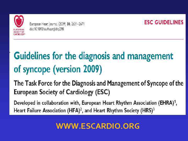 WWW. ESCARDIO. ORG 