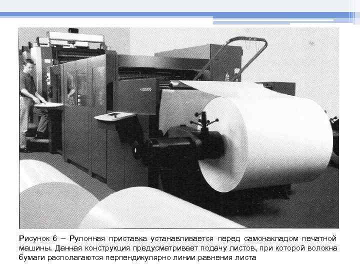 Рисунок 6 – Рулонная приставка устанавливается перед самонакладом печатной машины. Данная конструкция предусматривает подачу