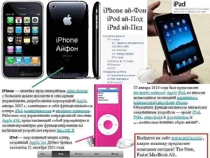      i. Phone ай-Фон     i. Pod