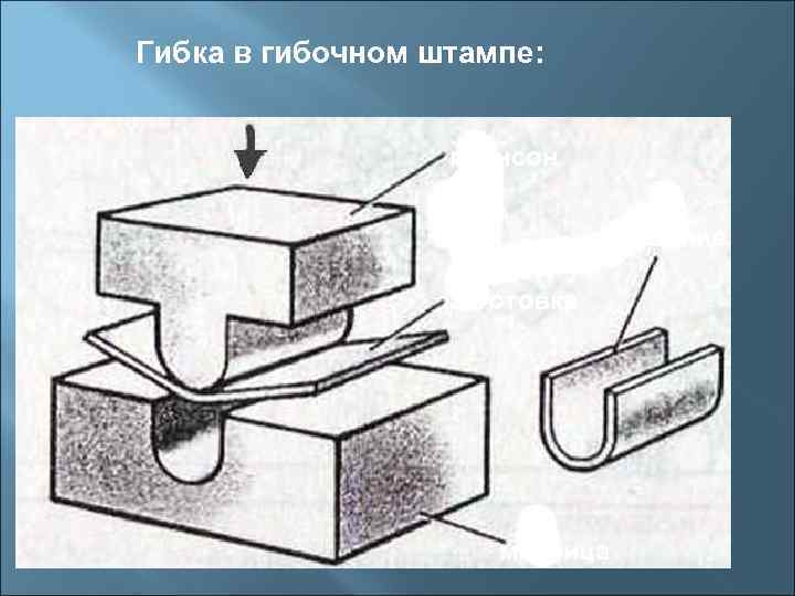 Гибка в гибочном штампе:     пуансон     