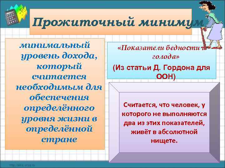  Прожиточный минимум минимальный   «Показатели бедности и уровень дохода,   голода»