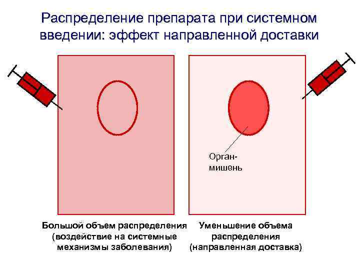Распределение препарата при системном введении: эффект направленной доставки Распределение препарата при системном введении: эффект направленной доставки