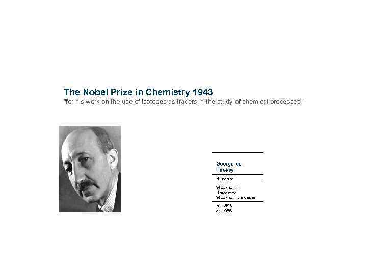 The Nobel Prize in Chemistry 1943 The Nobel Prize in Chemistry 1943