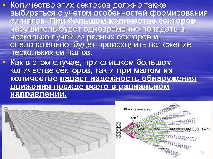 § Количество этих секторов должно также  выбираться с учетом особенностей формирования  сигналов.