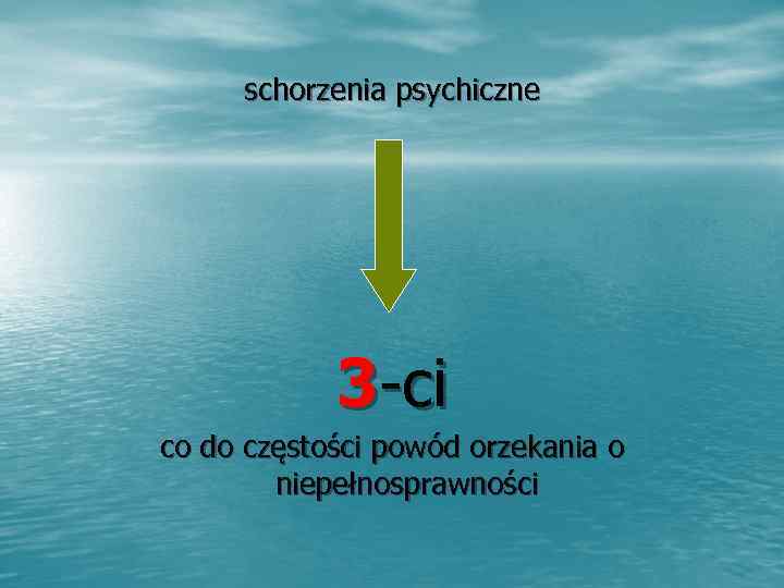  schorzenia psychiczne   3 -ci co do częstości powód orzekania o 