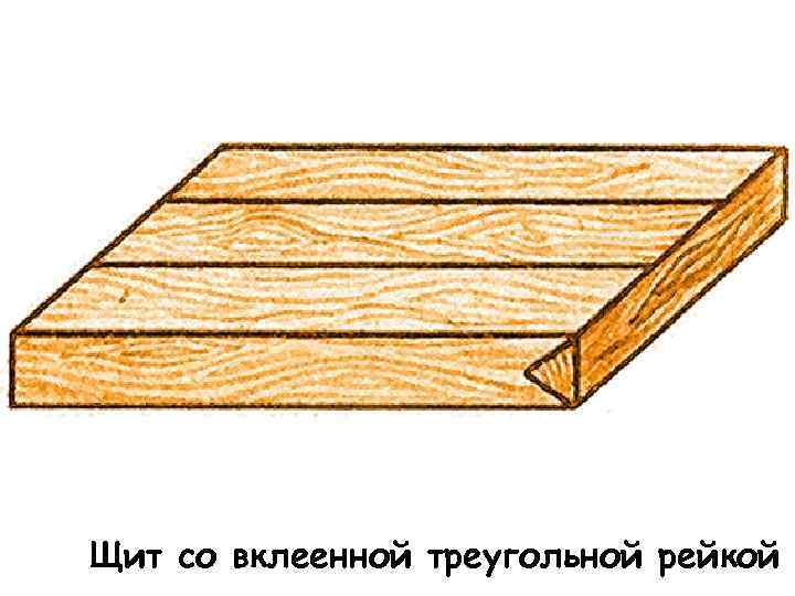 Щит со вклеенной треугольной рейкой 