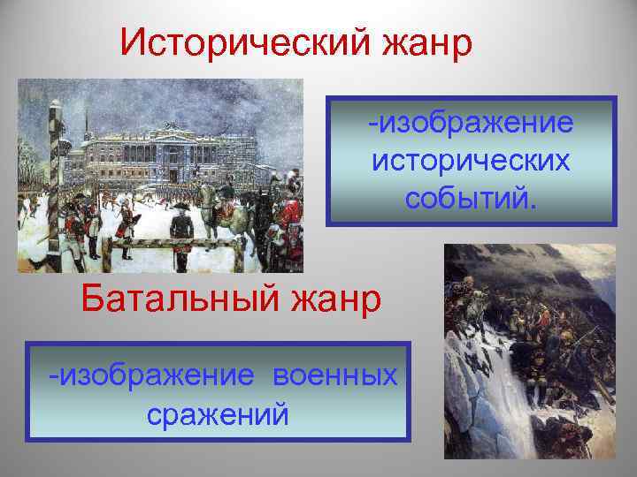   Исторический жанр    -изображение    исторических  