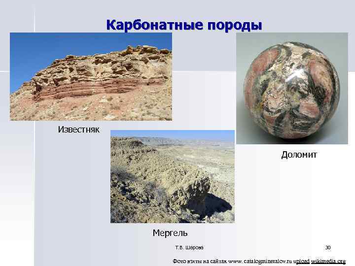 Карбонатные породы Известняк Доломит Карбонатные породы Известняк Доломит