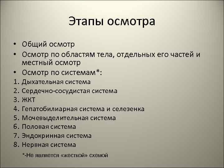 Этапы осмотра