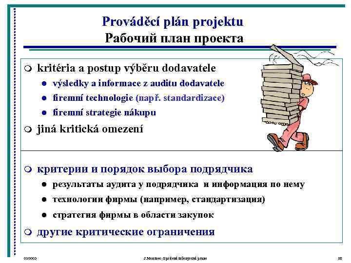      Prováděcí plán projektu      Рабочий