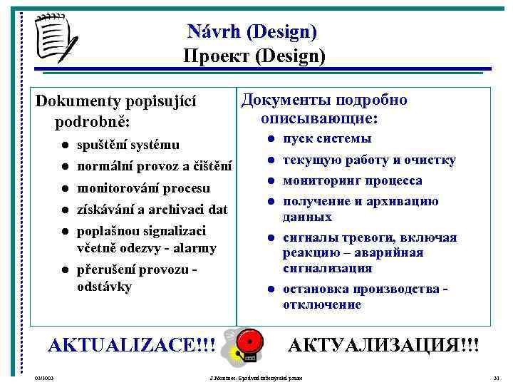      Návrh (Design)      Проект