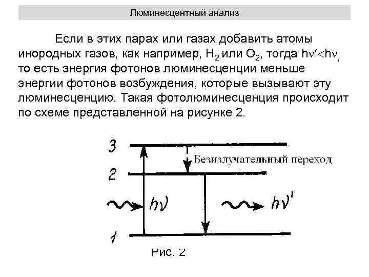 Схема яблонского люминесценция