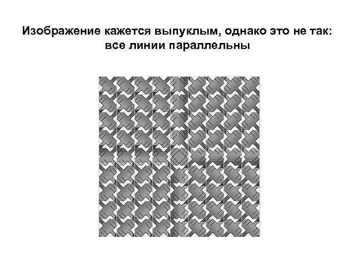 Изображение кажется выпуклым, однако это не так:    все линии параллельны 