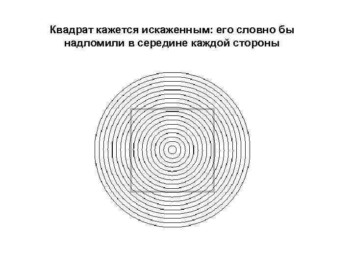 Квадрат кажется искаженным: его словно бы  надломили в середине каждой стороны 