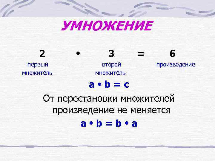   УМНОЖЕНИЕ 2   3  =  6  первый 