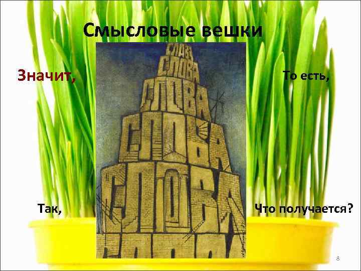    Смысловые вешки Значит,     То есть,  Так,