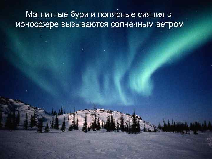  Магнитные бури и полярные сияния в ионосфере вызываются солнечным ветром 