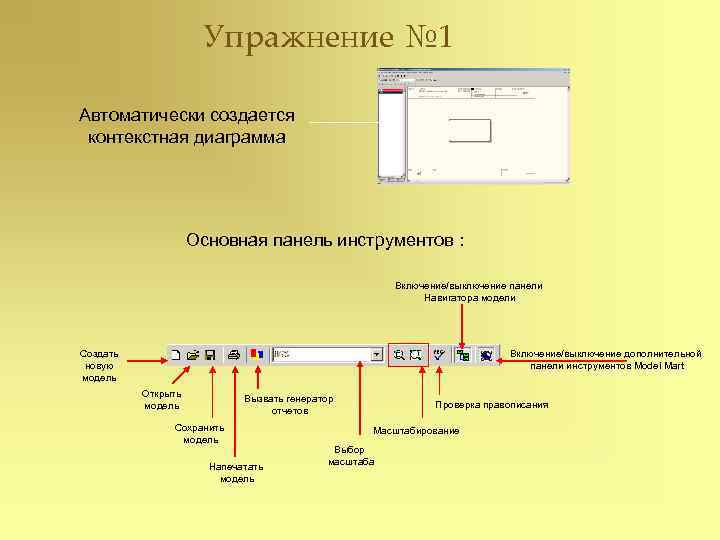      Упражнение № 1 Автоматически создается контекстная диаграмма  