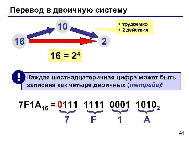 Перевод в двоичную систему 10 • трудоемко Перевод в двоичную систему 10 • трудоемко