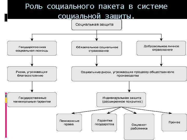 Роль социального пакета в системе   социальной защиты.  