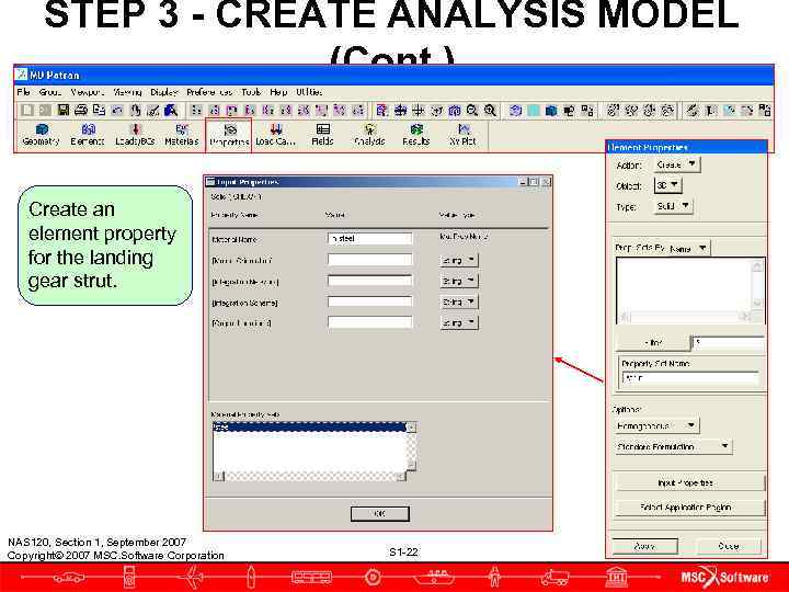  STEP 3 - CREATE ANALYSIS MODEL    (Cont. ) Create an