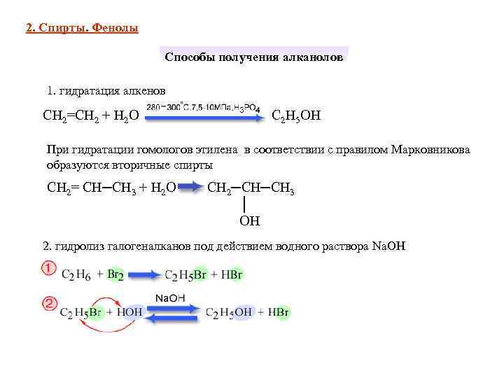 Общая формула алканолов