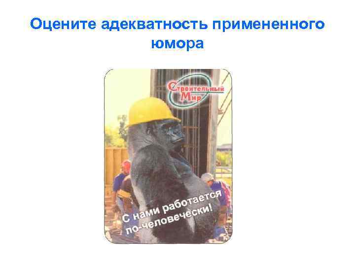 Оцените адекватность примененного    юмора 
