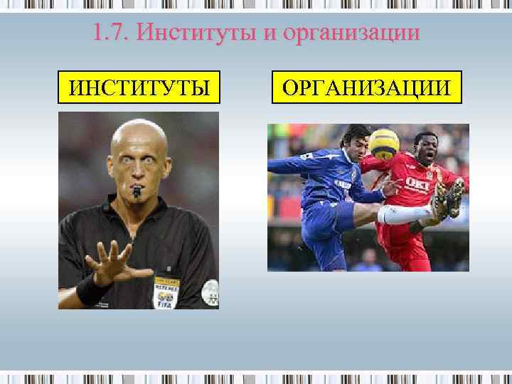  1. 7. Институты и организации ИНСТИТУТЫ  ОРГАНИЗАЦИИ 