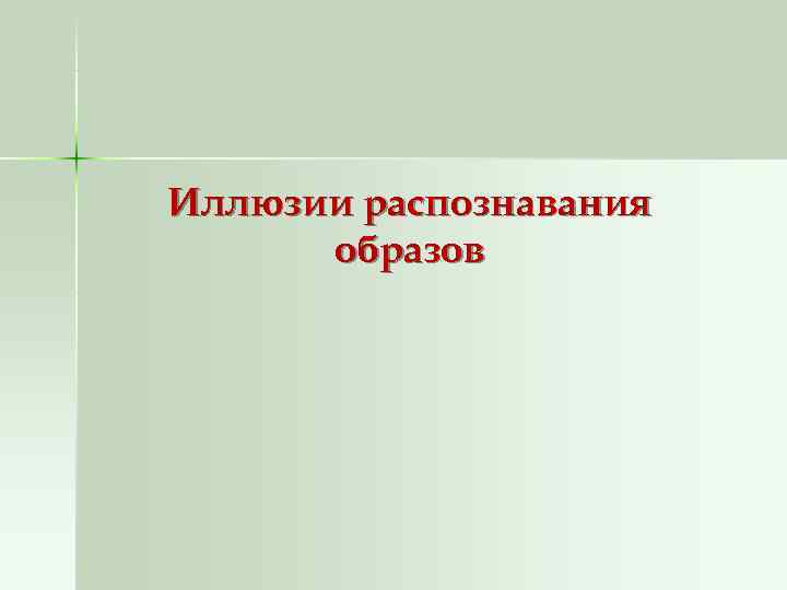Иллюзии распознавания  образов 